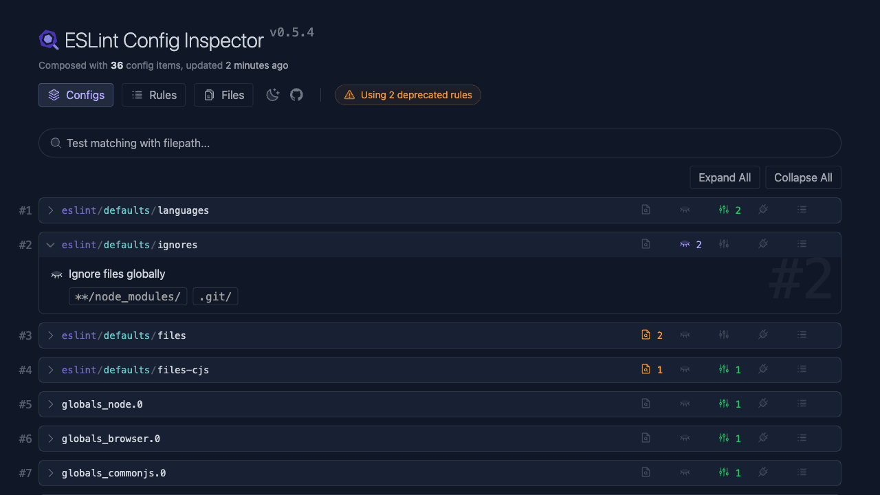 eslint config inspector